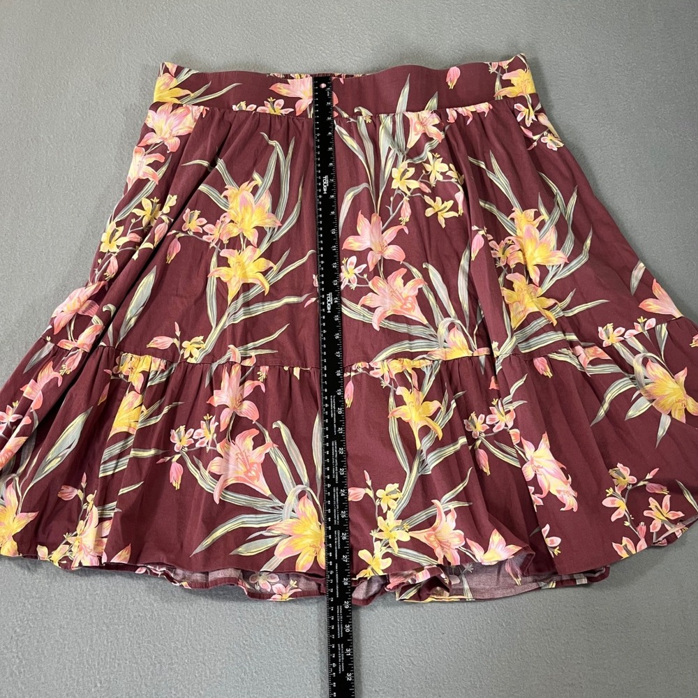 Torrid Floral Lily Tiered midi poplin Skirt Plus Size 3 Smocked Waist Lined - Picture 6 of 9